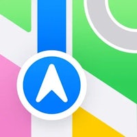 the apple gps app on a colorful background